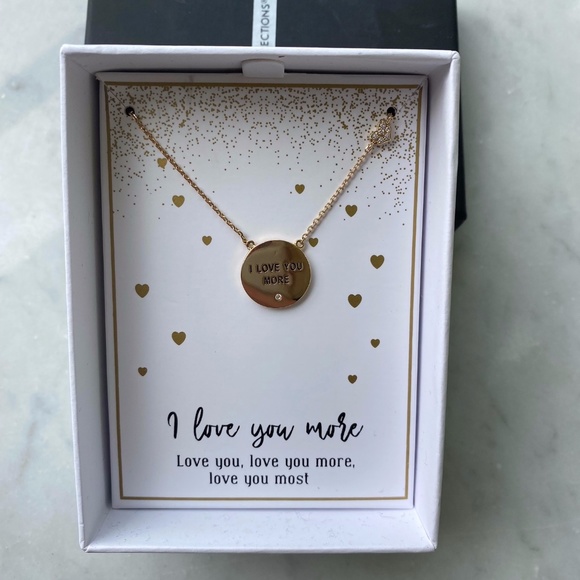 new directions Jewelry - NWB I Love You More Gold-Tone Pendant Necklace